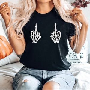 Skeleton Middle Finger, Halloween, Skull hands